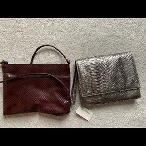 Vintage faux snakeskin bags from Neiman Marcus